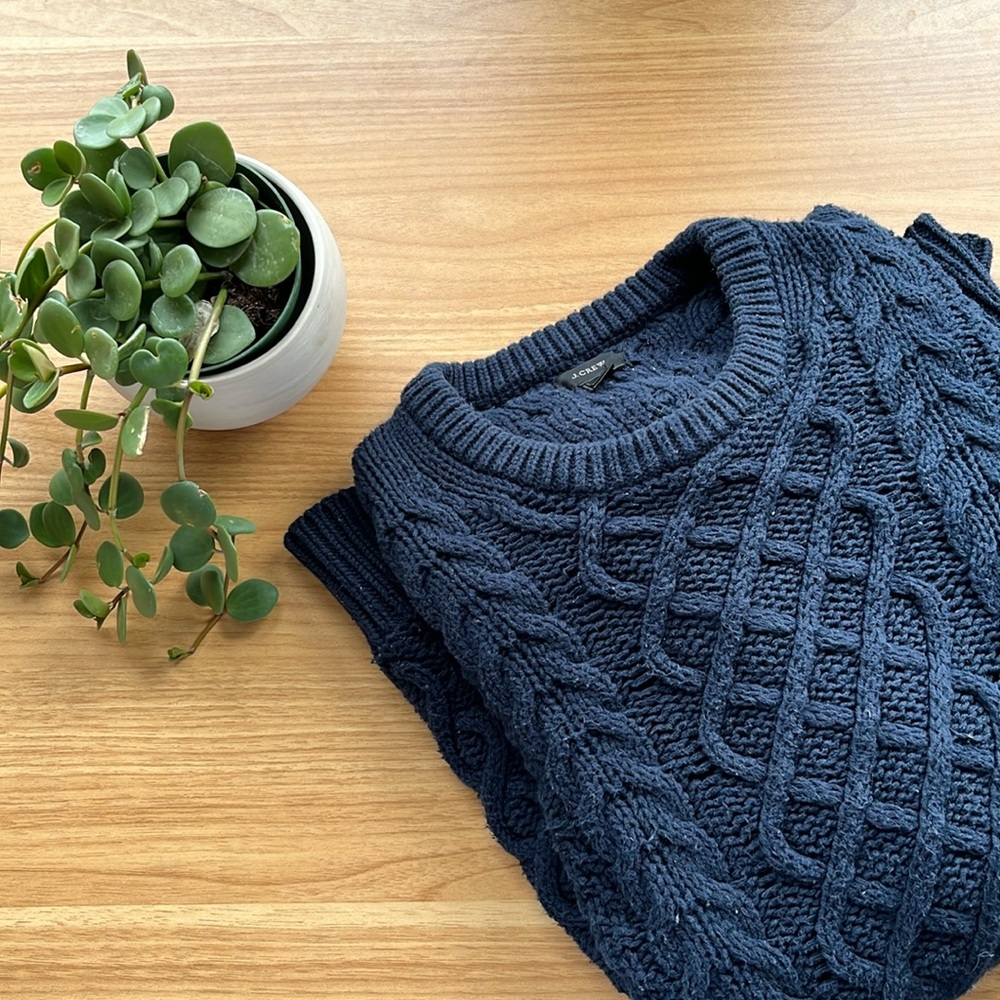 J. Crew cable knit crewneck sweater